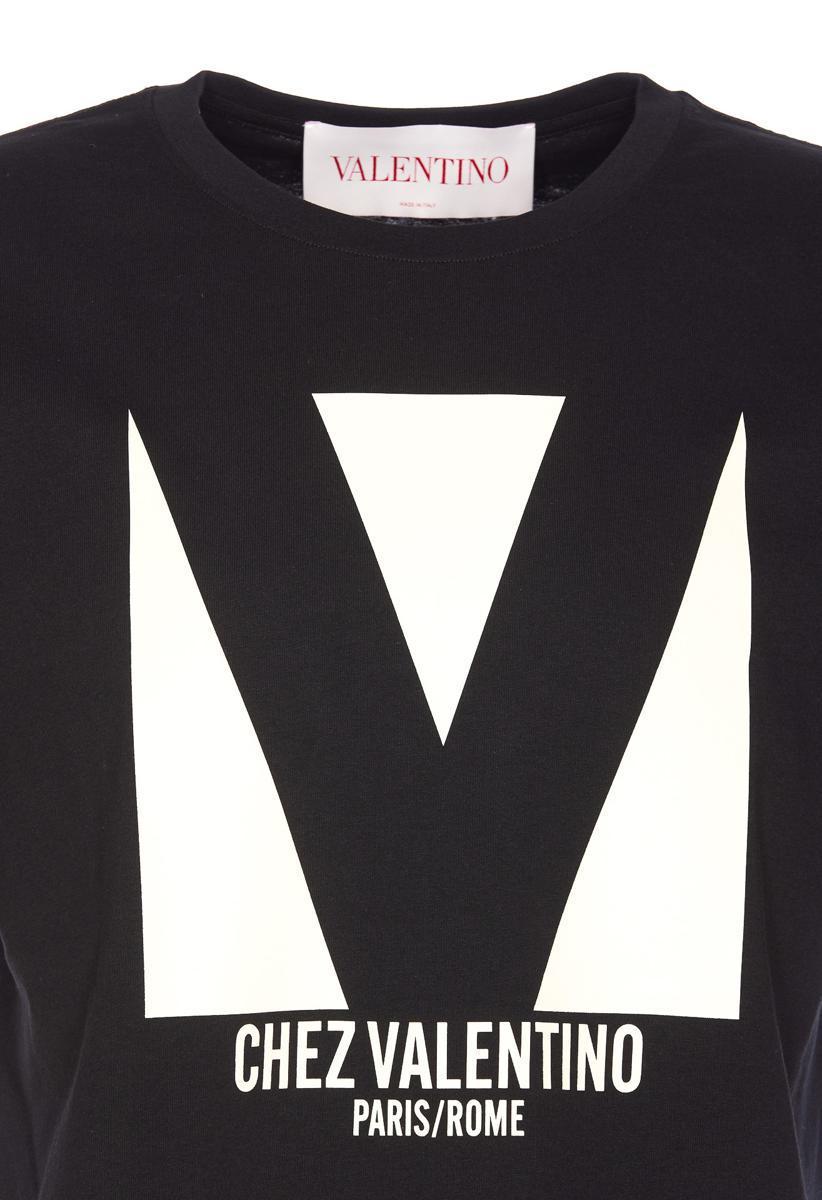 VALENTINO Crew Neck Short Sleeves T-shirts In Black Product Image
