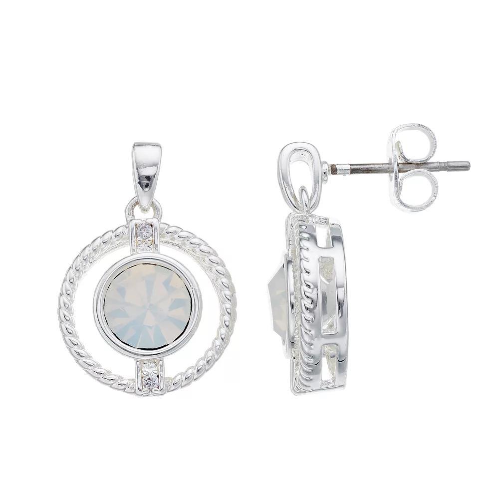 City Luxe Cubic Zirconia Simulated Birthstone Drop Earrings, Women's, Silver Tone October Product Image