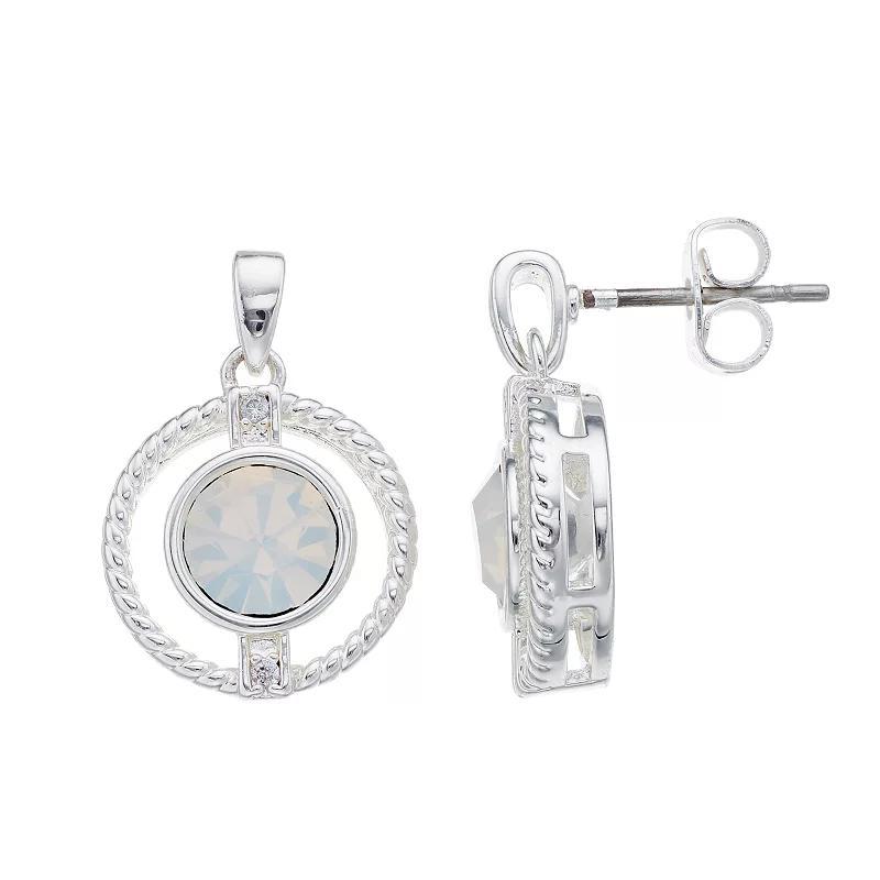 City Luxe Cubic Zirconia Simulated Birthstone Drop Earrings, Women's, Silver Tone October Product Image
