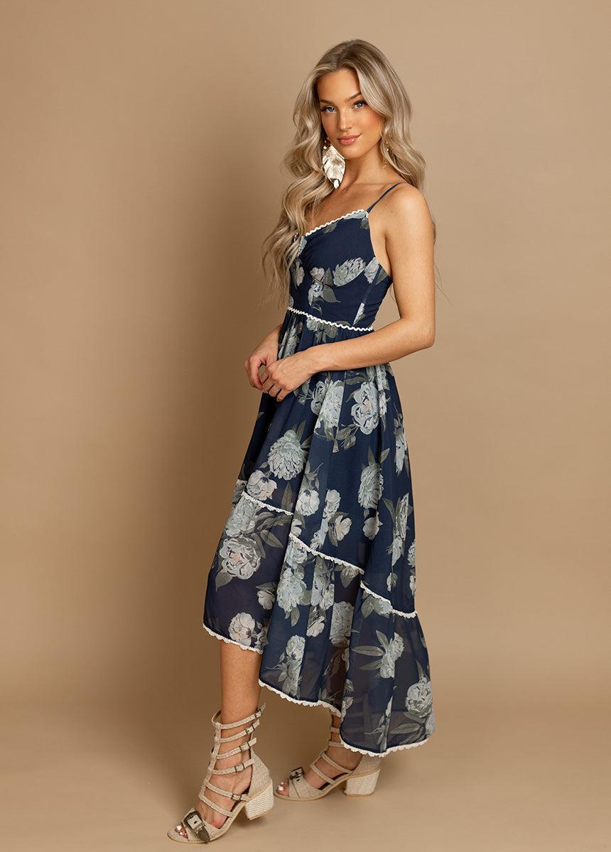 Vola Dress in Large Navy Floral Female Product Image