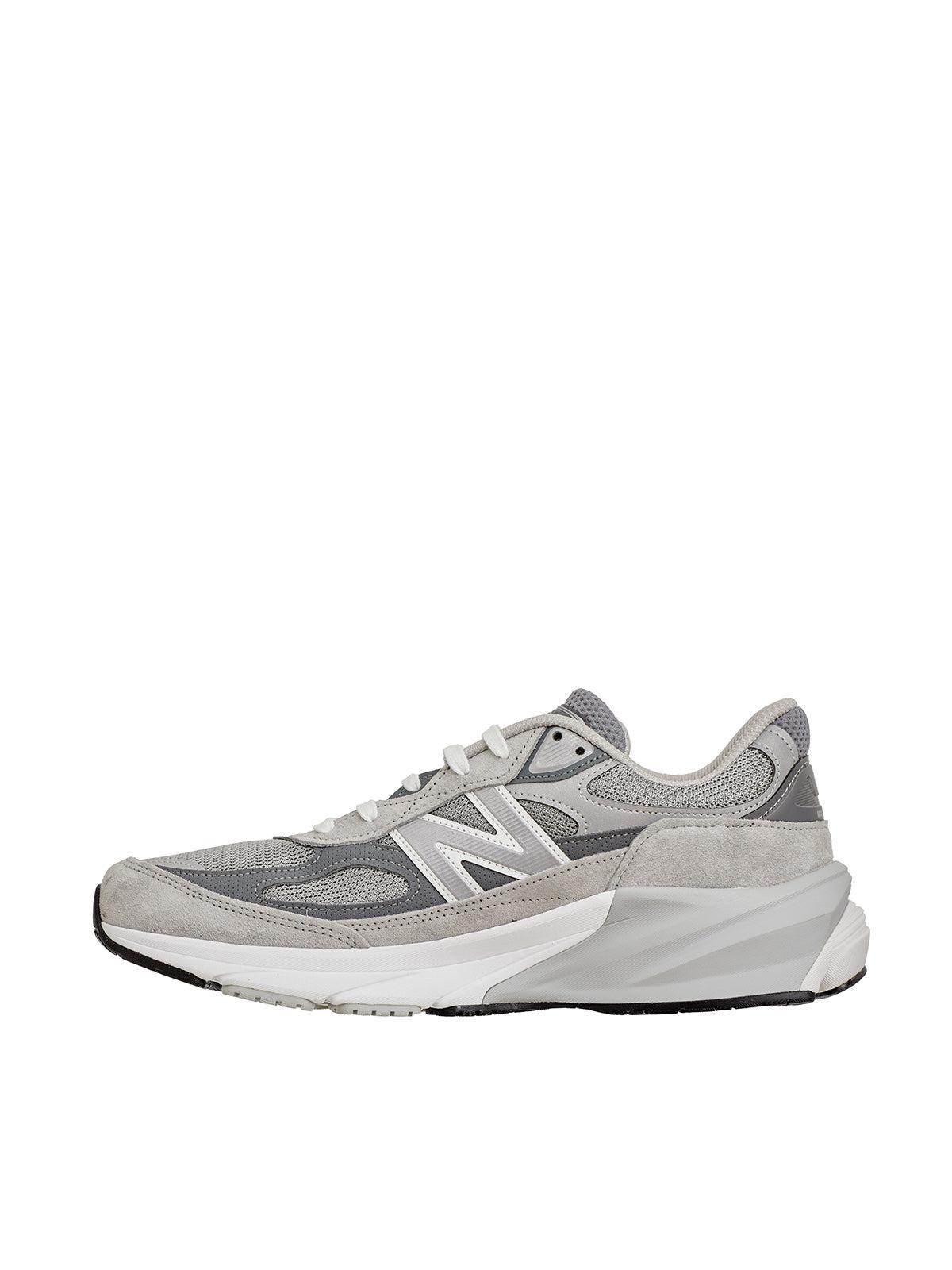 NEW BALANCE Grey Low Top Sneakers With Logo Detail In Suede And Tech Fabric Man Product Image