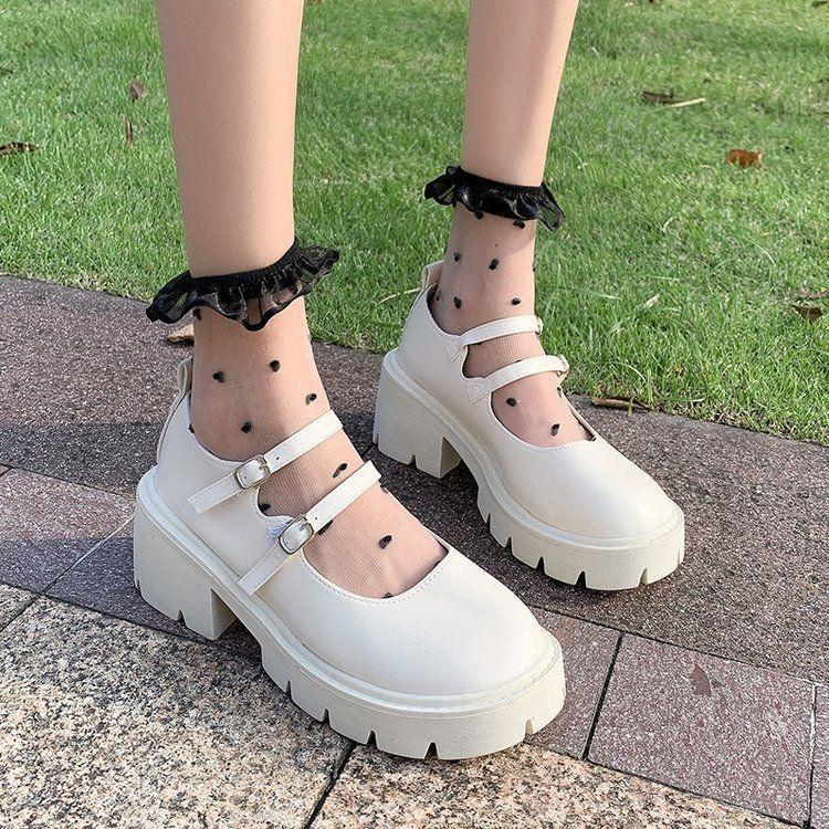 Platform Block Heel Mary Jane Shoes Product Image