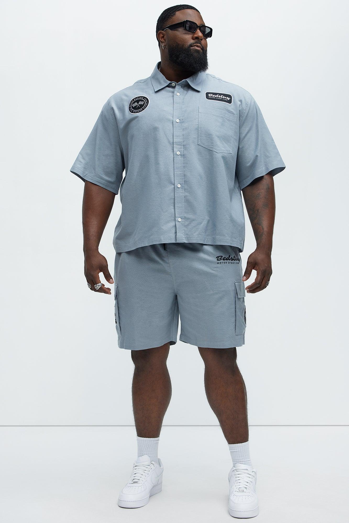 Bedstuy Patch Relaxed Shorts - Light Blue Product Image