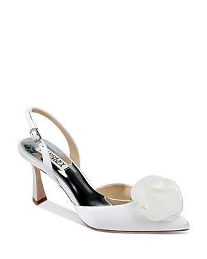 Carlise Satin Tulle Rose Slingback Pumps Product Image