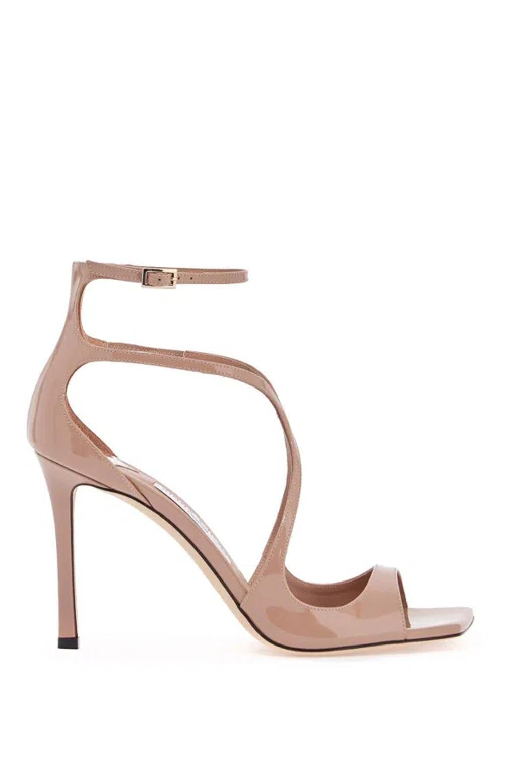 JIMMY CHOO Azia Sandals In Pastel Pink Patent Leather Product Image