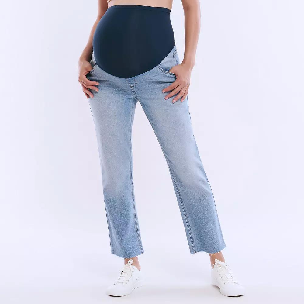 Maternity Motherhood® Slim Straight Jeans, Women's, Size: Large-Mat, Medium Blue Product Image