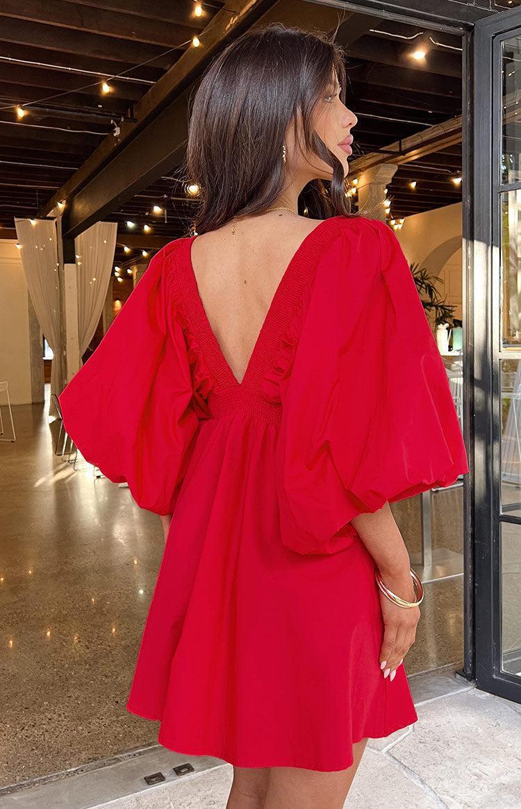 Torie Red Short Sleeve Mini Dress Product Image