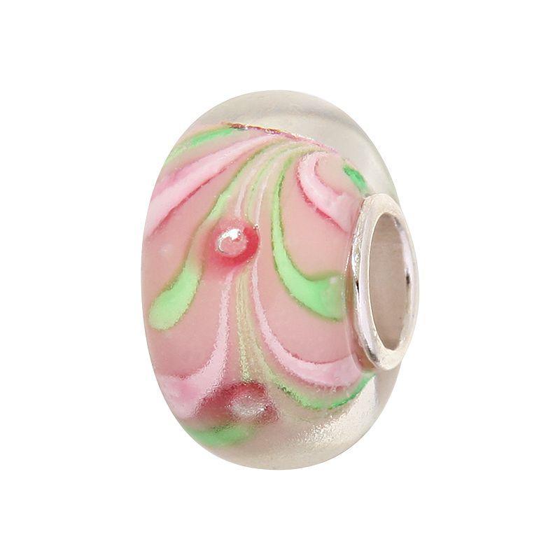 Individuality Beads Sterling Silver Swirl Glass Bead, Women's, Pink Product Image
