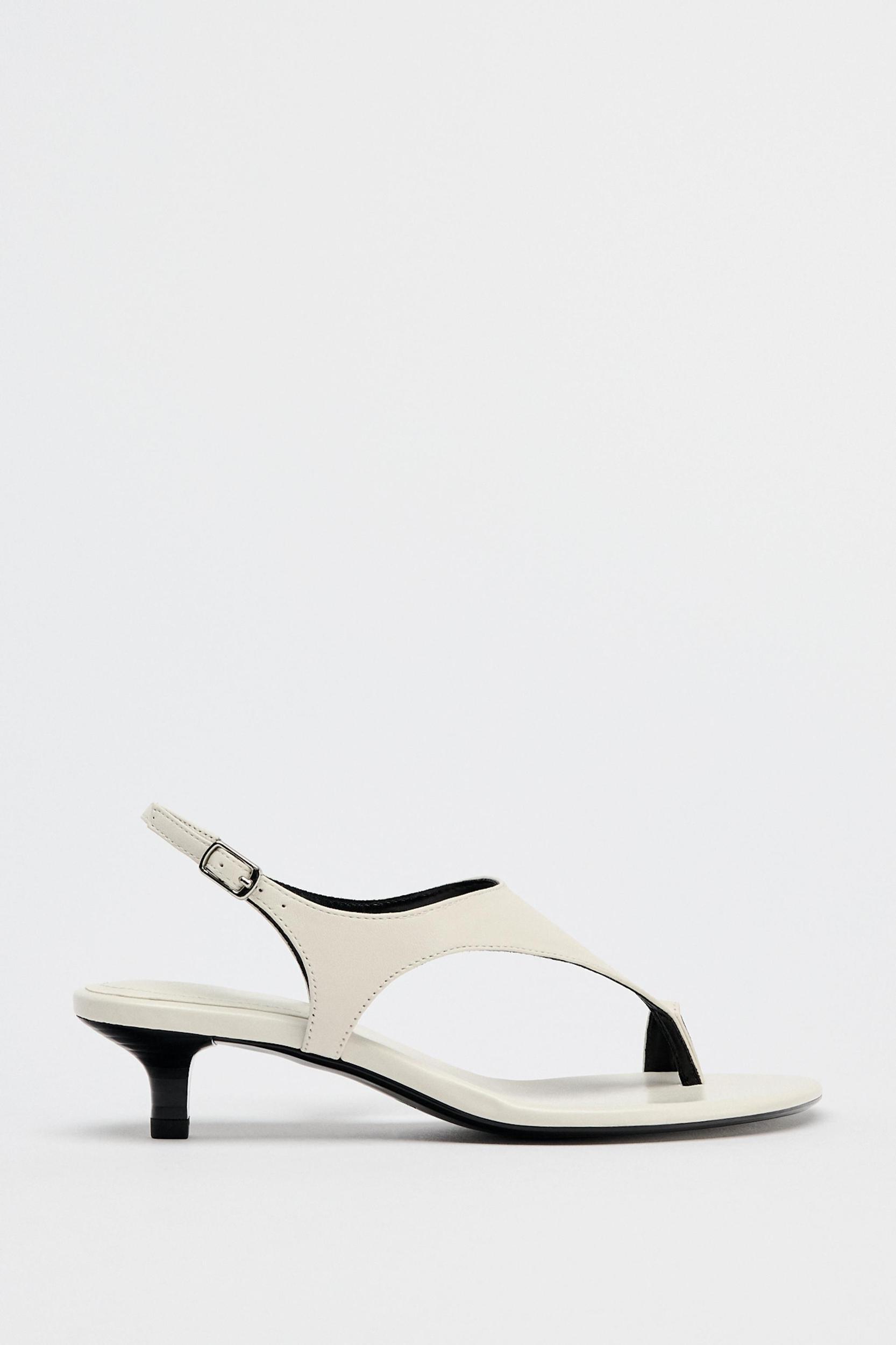 LEATHER KITTEN HEELED SANDALS Product Image