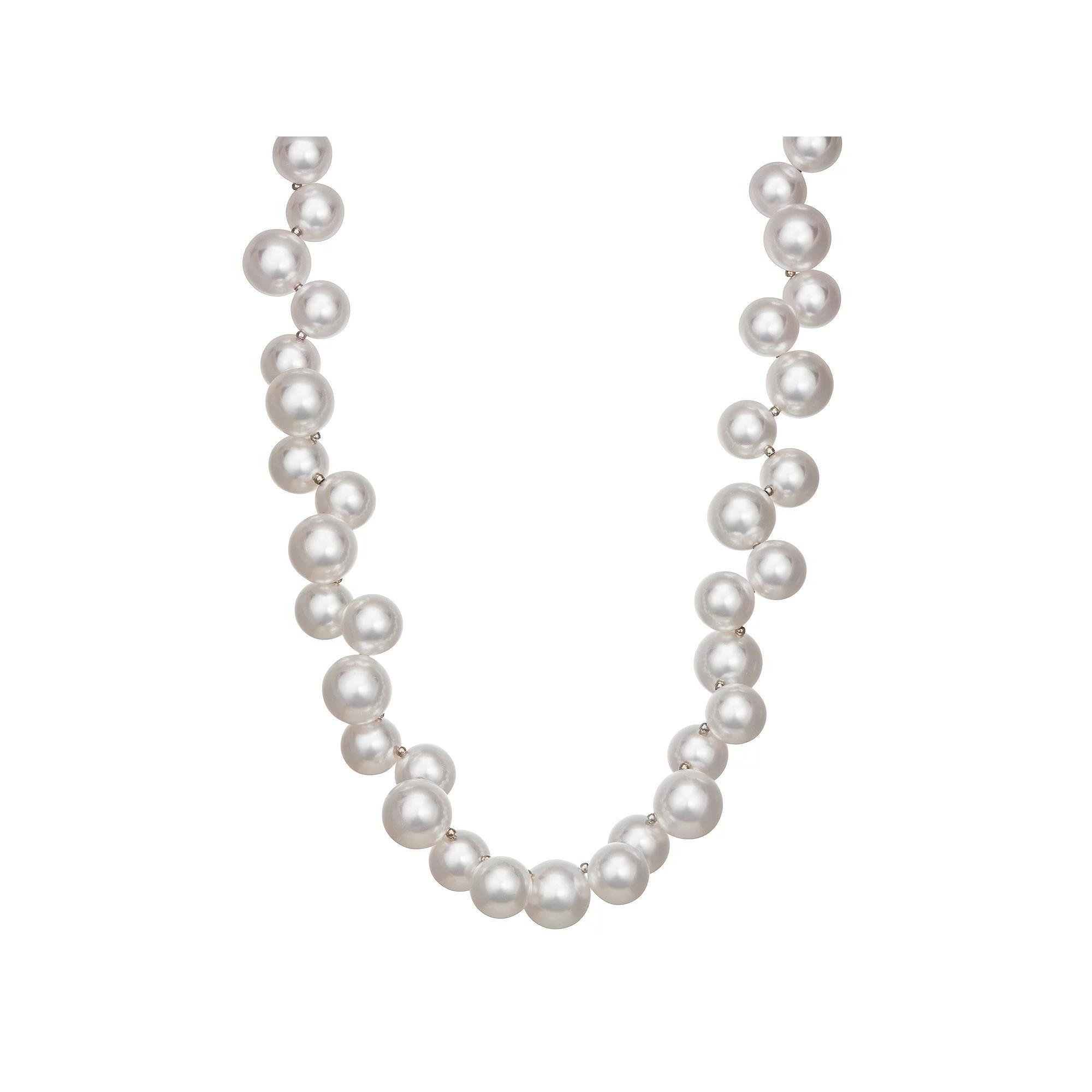 Simply Vera Vera Wang Woven Simulated Pearl Collar Necklace, Women's, Silver Tone Product Image