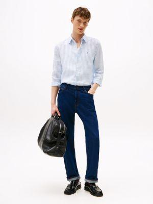 Regular Fit Striped Linen Shirt Product Image