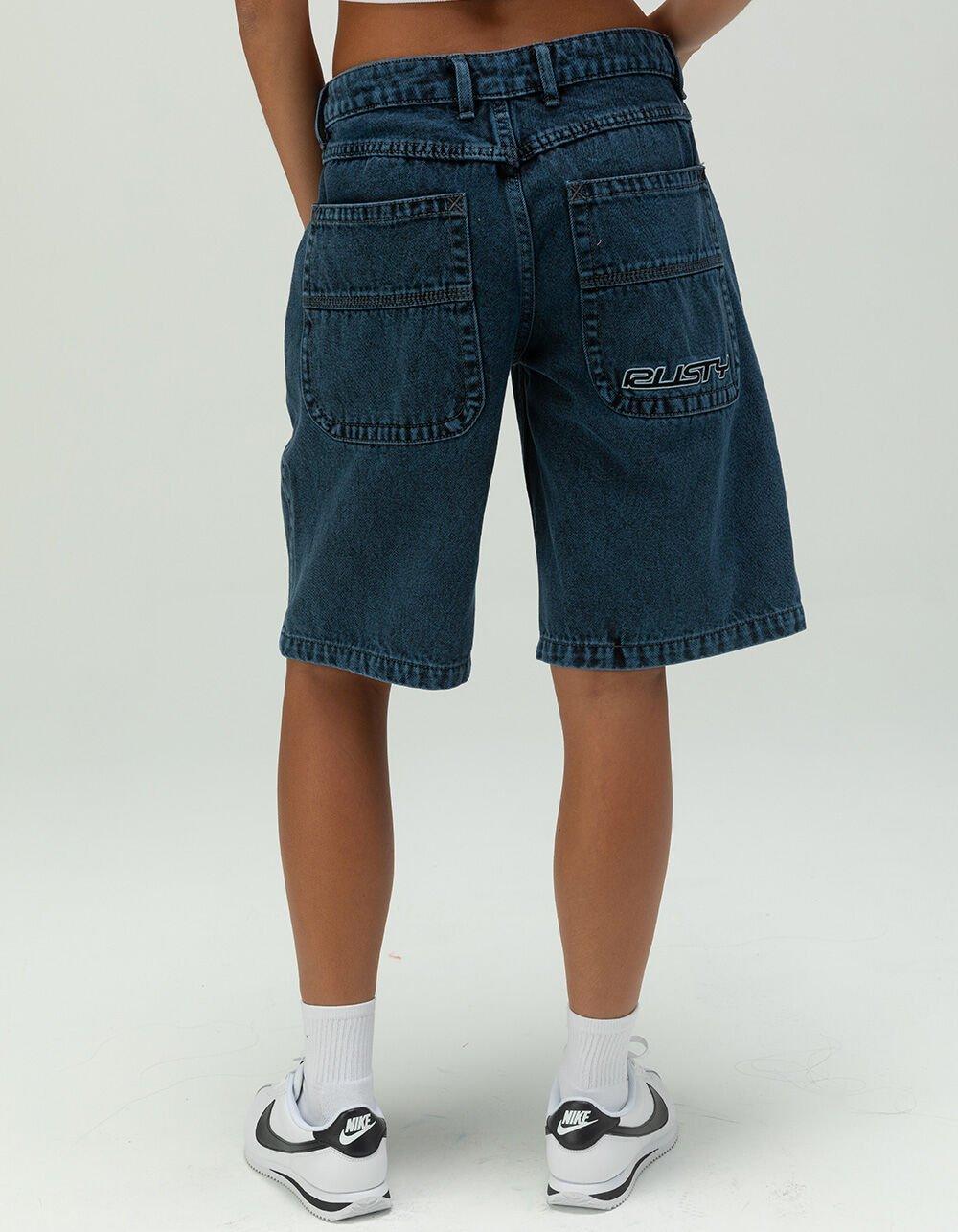 RUSTY Flip Mommy Tapless Low Rise Womens Denim Jorts - DENIM Product Image
