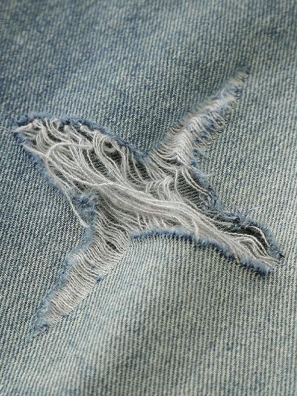 Men's Star Ripped Drawstring Short Product Image