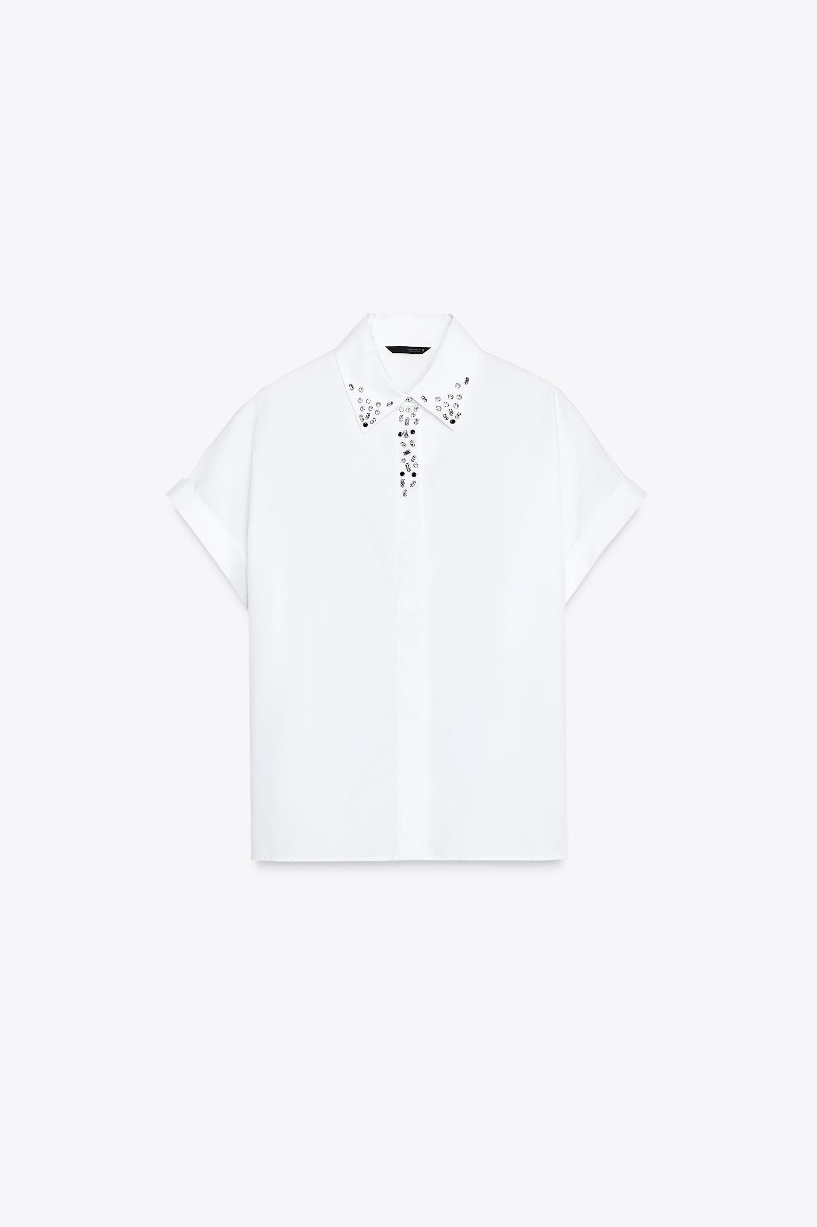 JEWEL COLLAR POPLIN SHIRT Product Image