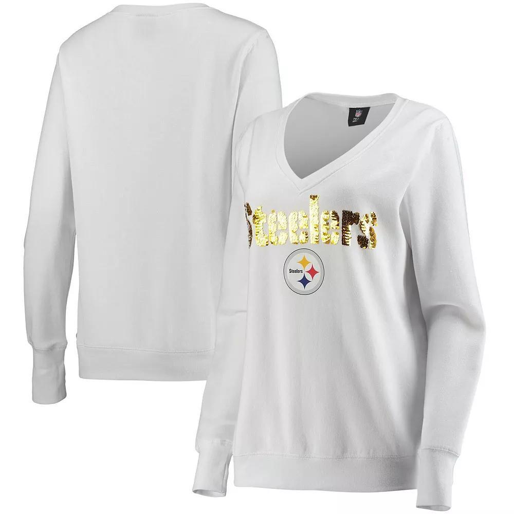 Womens Cuce Pittsburgh Steelers Victory V-Neck Pullover Sweatshirt Product Image