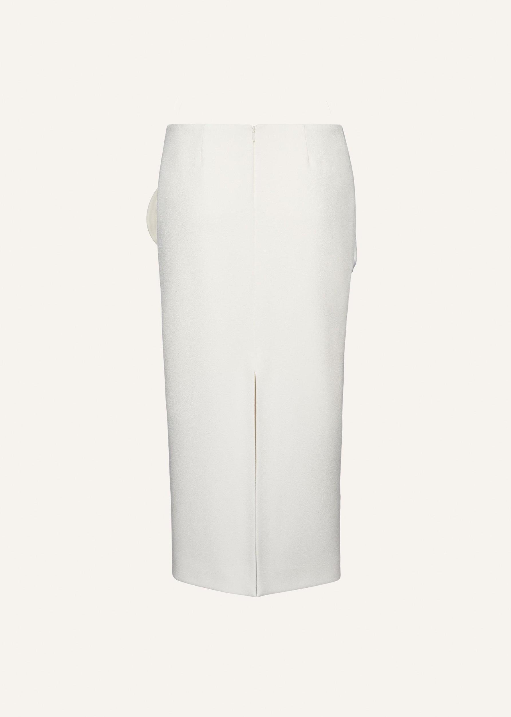 Floral appliqué midi skirt in cream Product Image