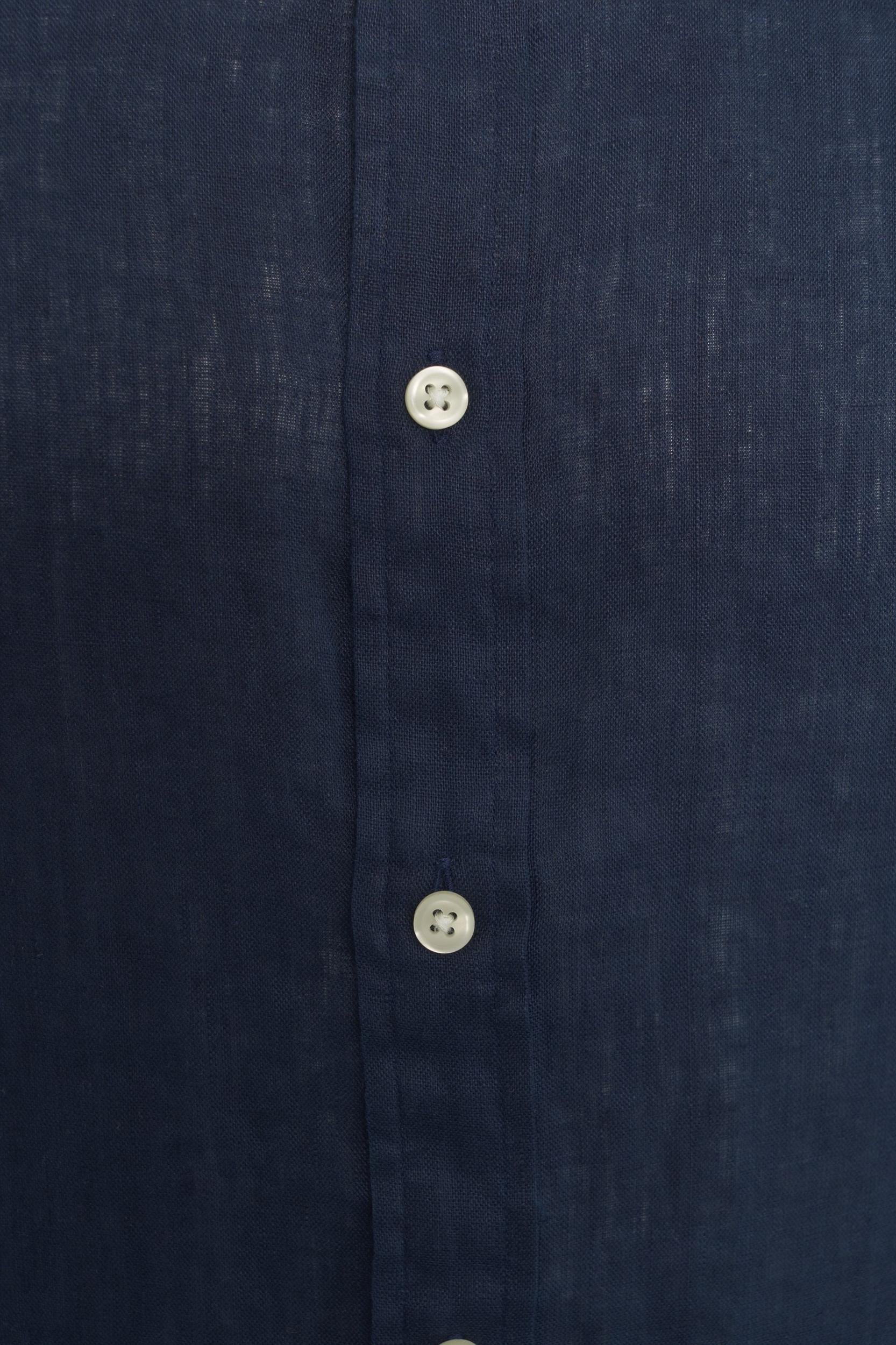 Linen shirt with logo embroidery Product Image