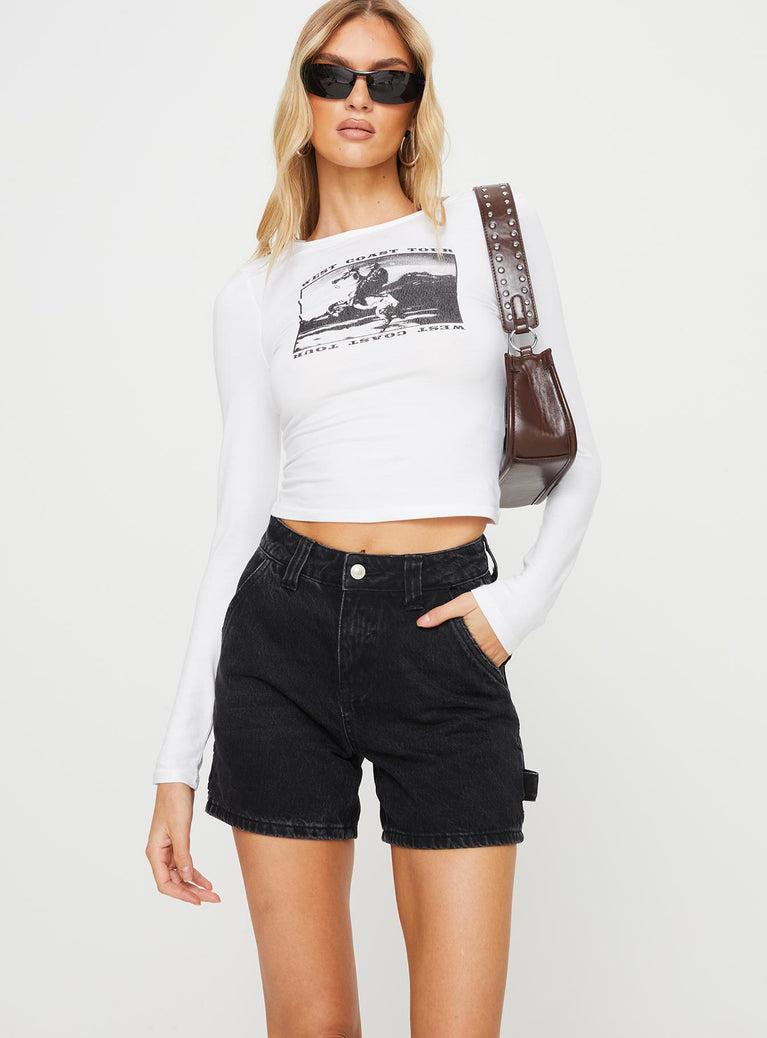 Lou Carpenter Denim Shorts Washed Black Product Image