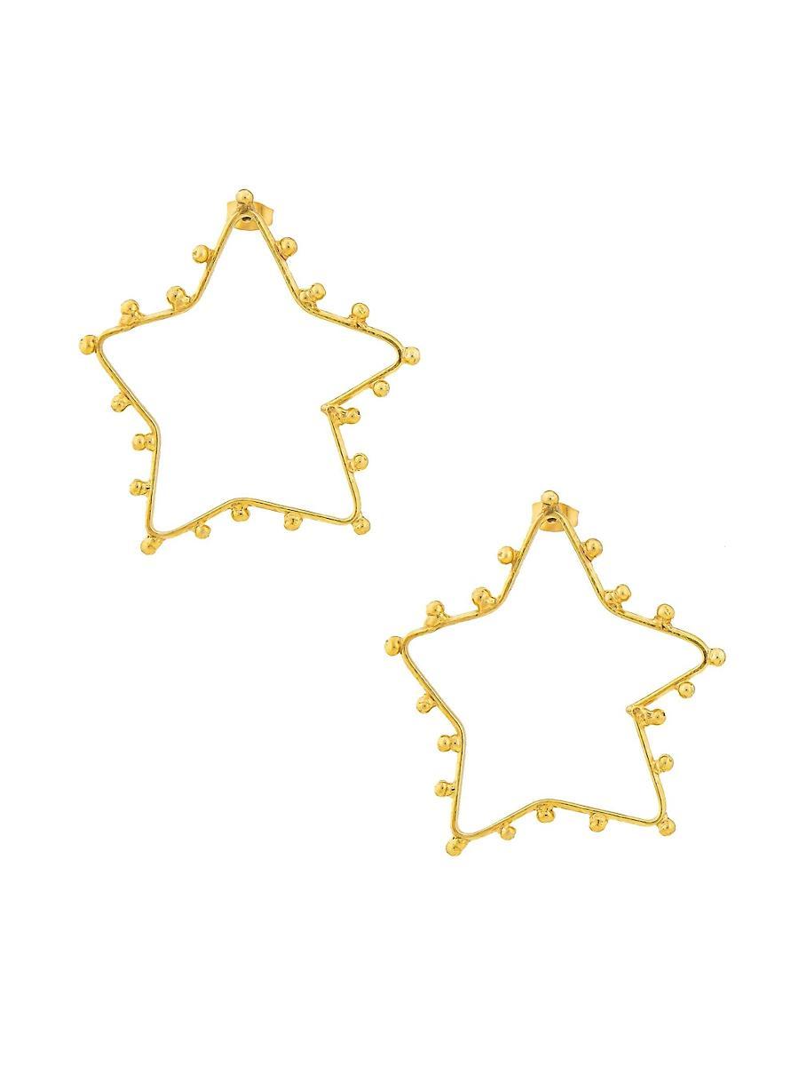 Womens Dots Goldtone Star Earrings Product Image
