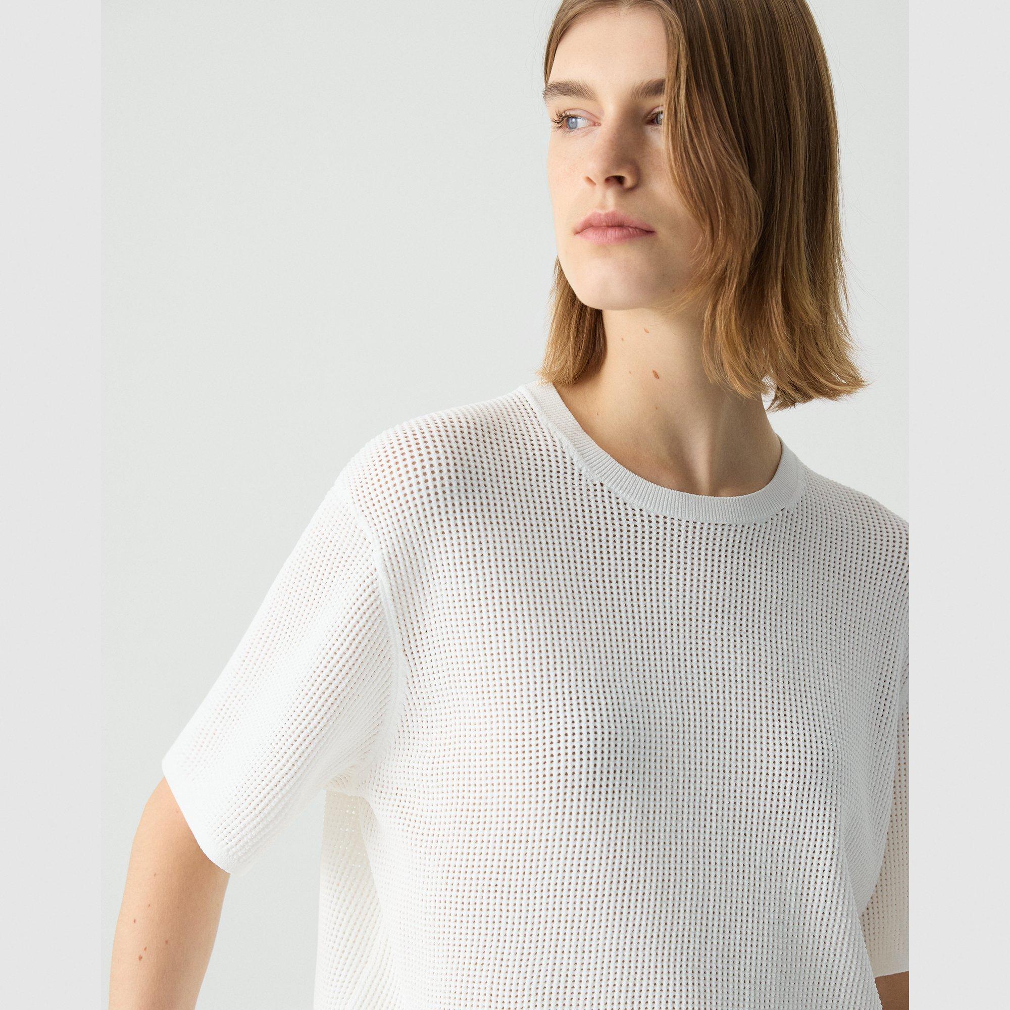 Crepe Knit Pointelle Tee | Theory   Product Image