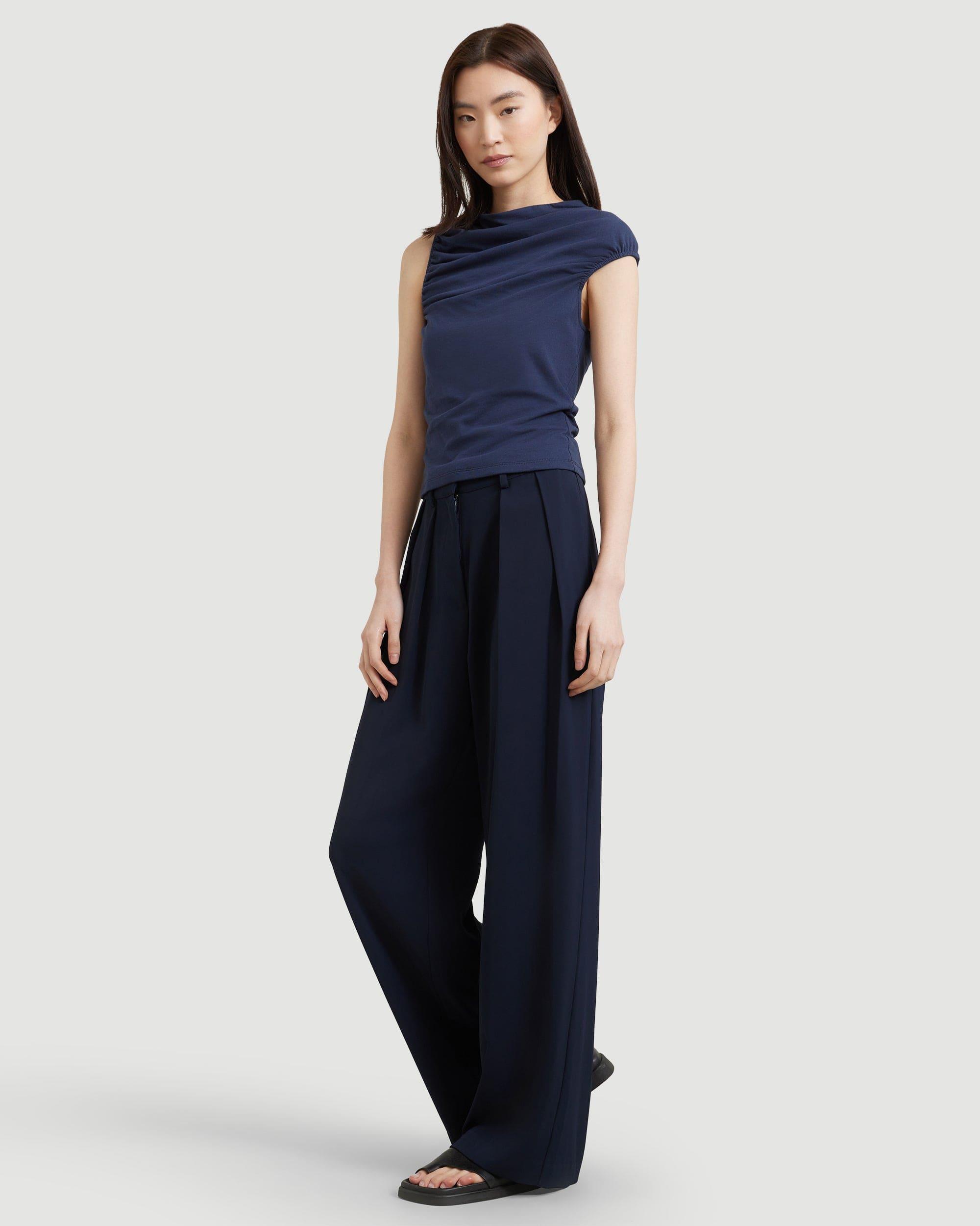 Delphine Ruched Sleeveless Tee Product Image