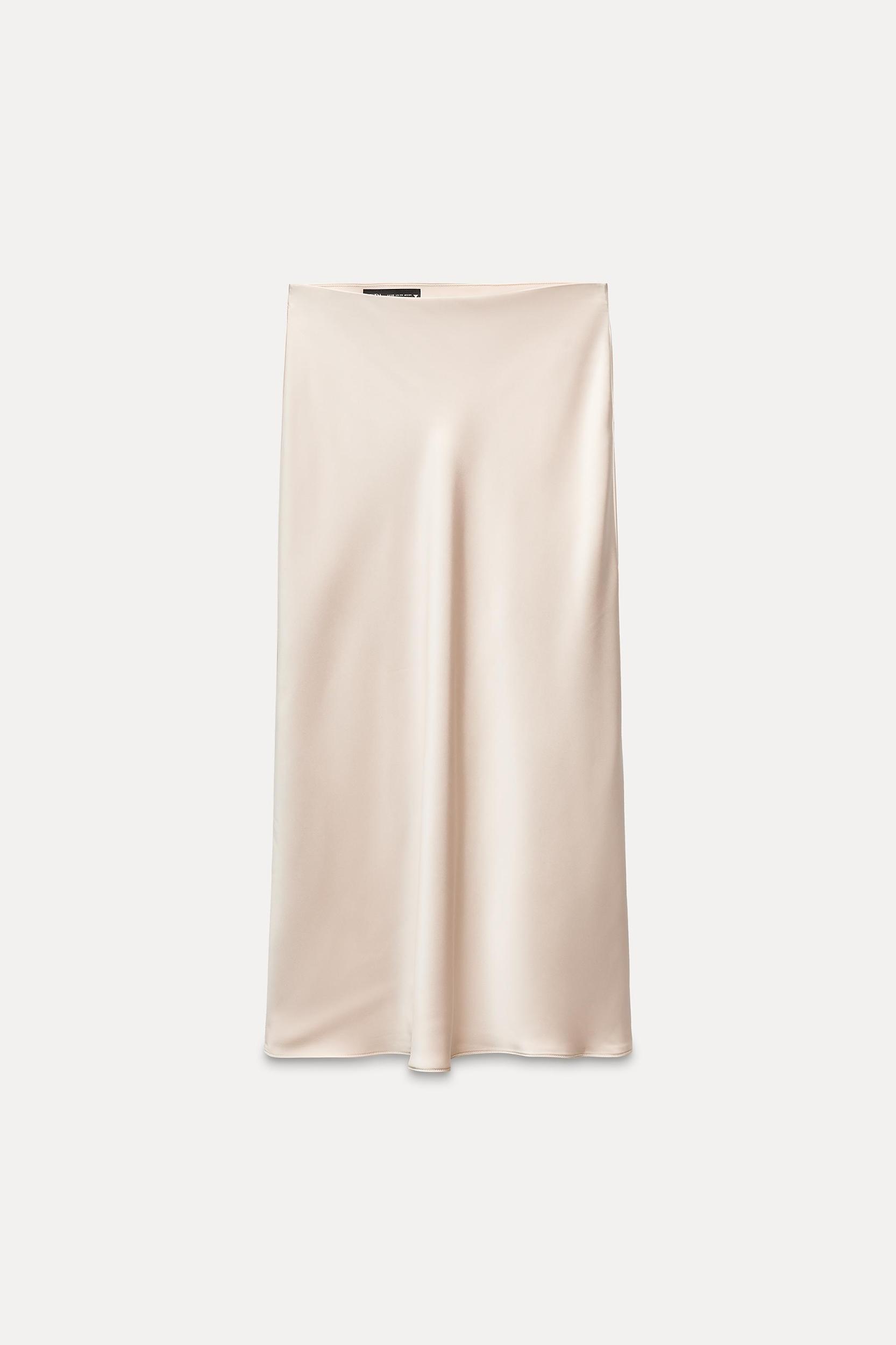 SATIN EFFECT MIDI SKIRT Product Image