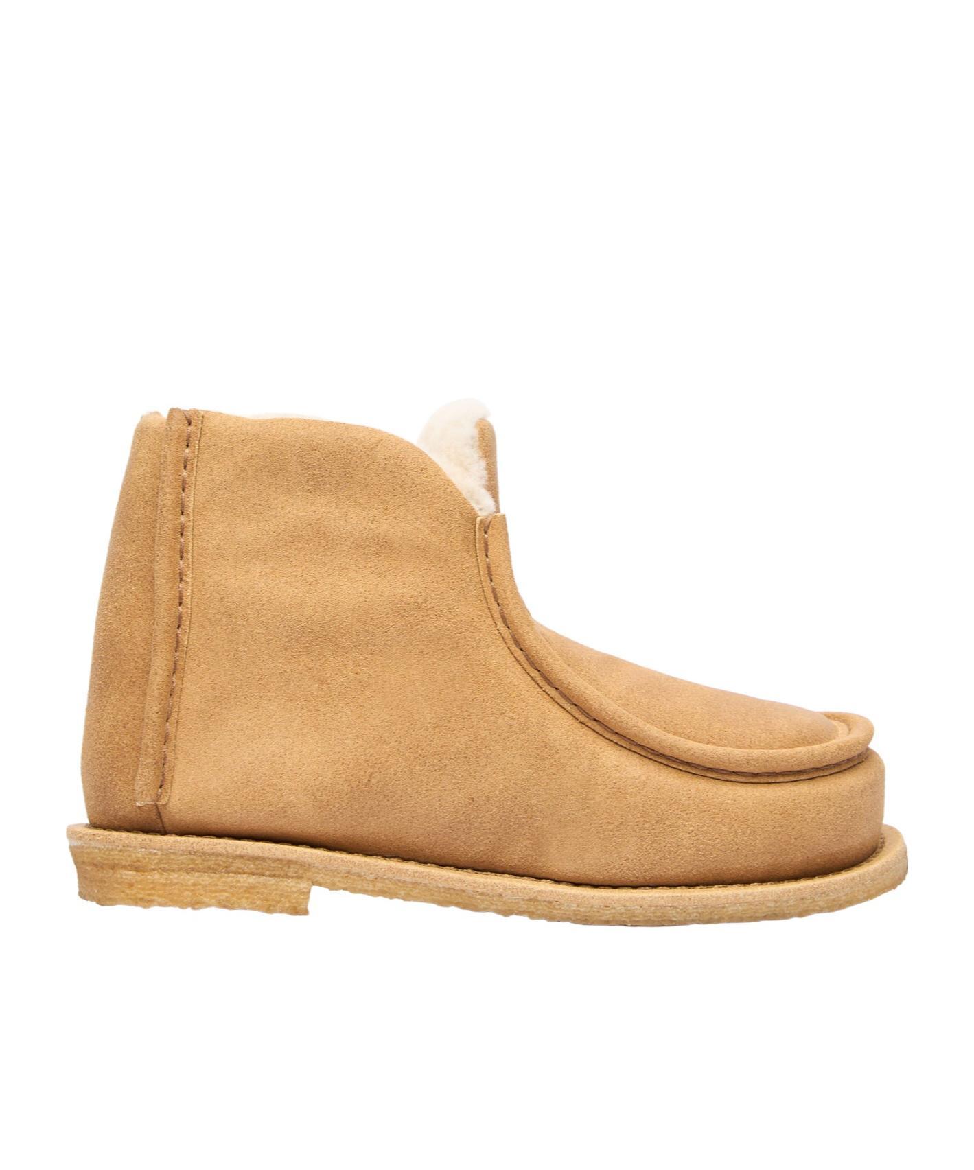 JW ANDERSON Suede Ankle Boots In Nude Product Image