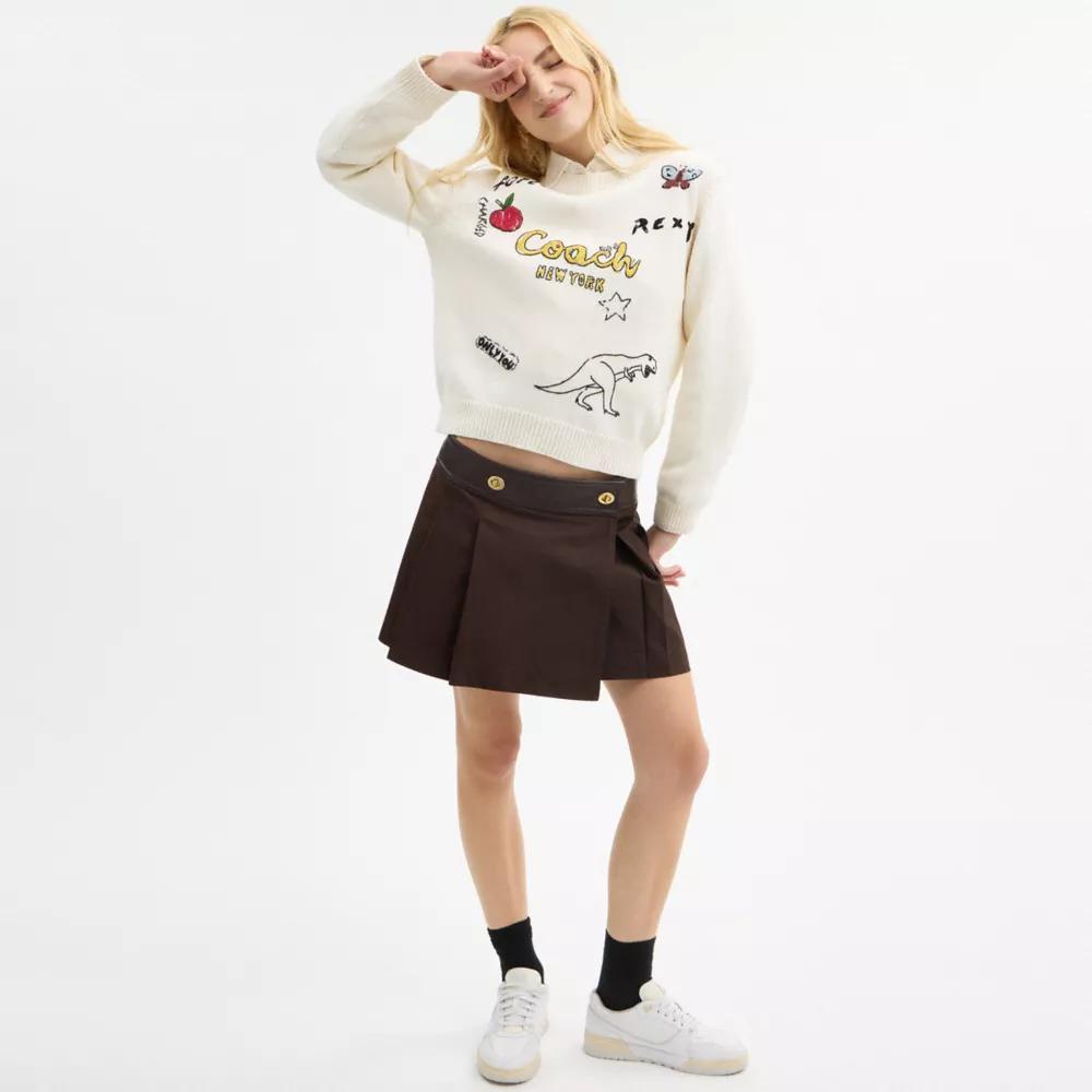 Sketch Print Crewneck Sweater In Organic Cotton Product Image