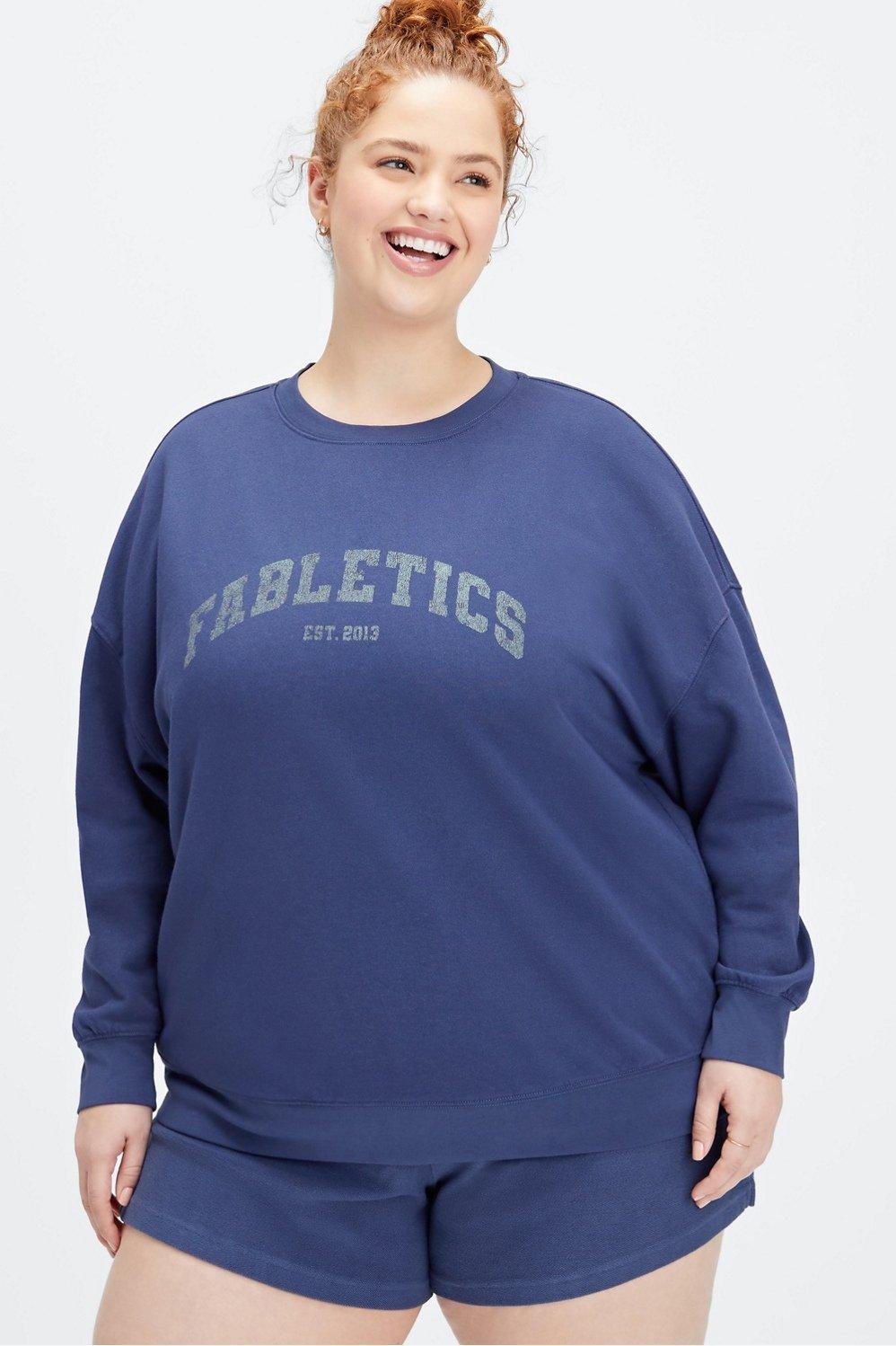 Fabletics Rhea Oversized Crew Womens blue Size XS Product Image