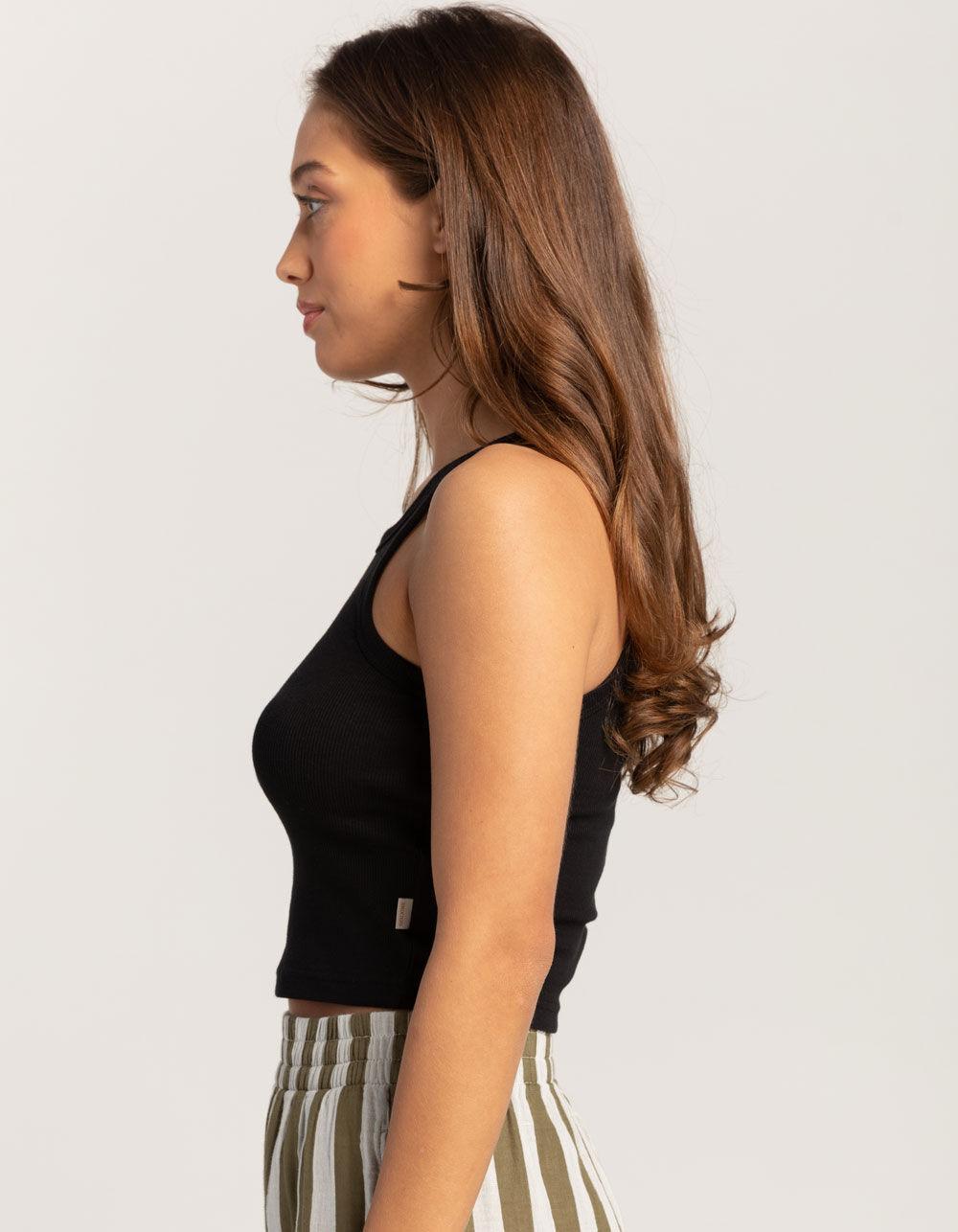 BRIXTON Organic Rib High Neck Womens Tank Top - BLACK Product Image