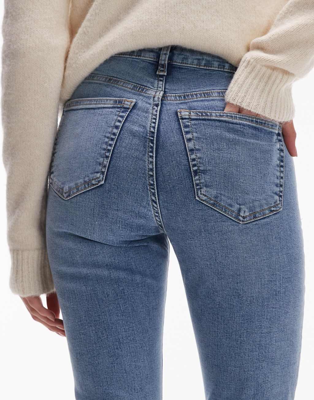 Topshop Jamie high rise skinny jeans in bleach Product Image