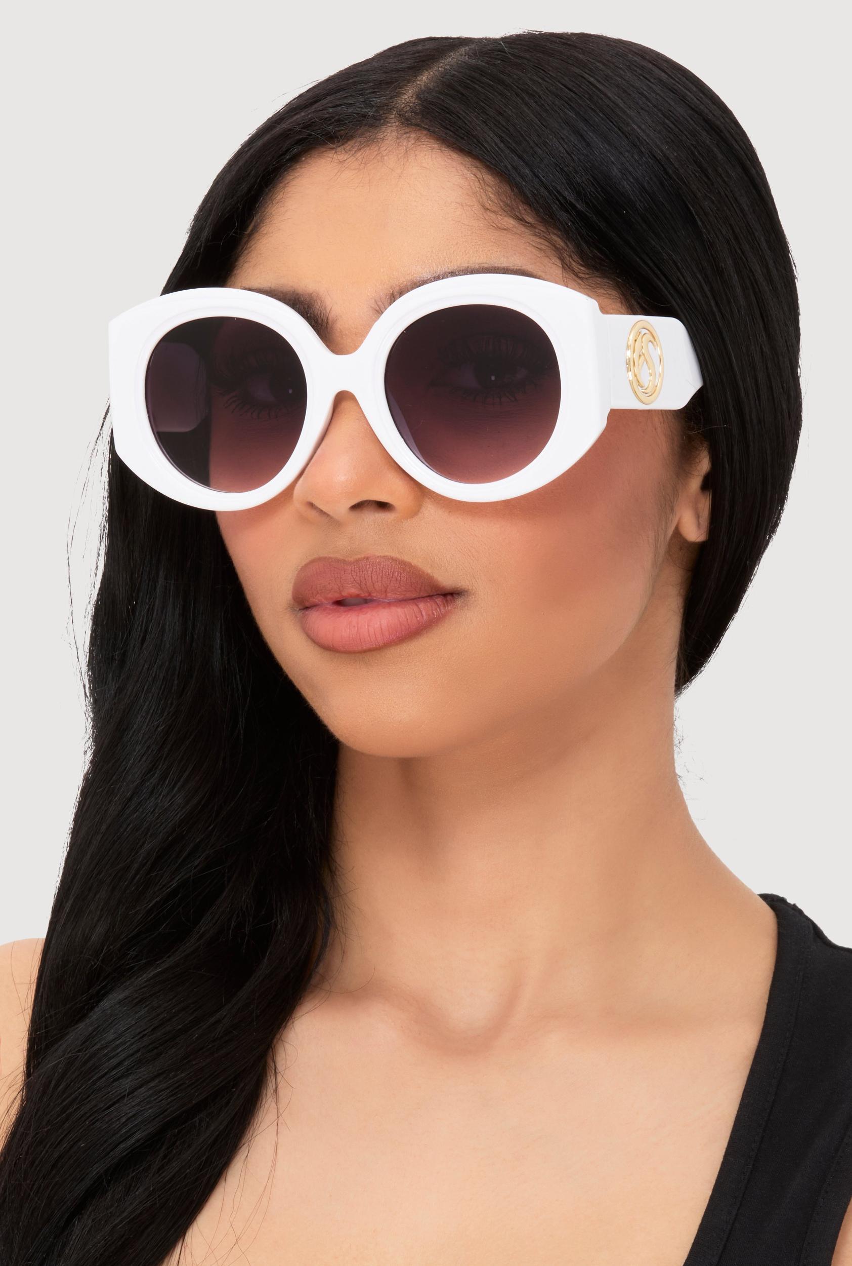 Retro Oversized Round Frame Sunglasses Female Product Image