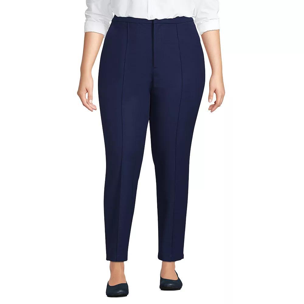 Plus Size Lands' End High-Rise Stretch Pintuck Pencil Ankle Pants, Women's, Size: 16 W, Black Product Image