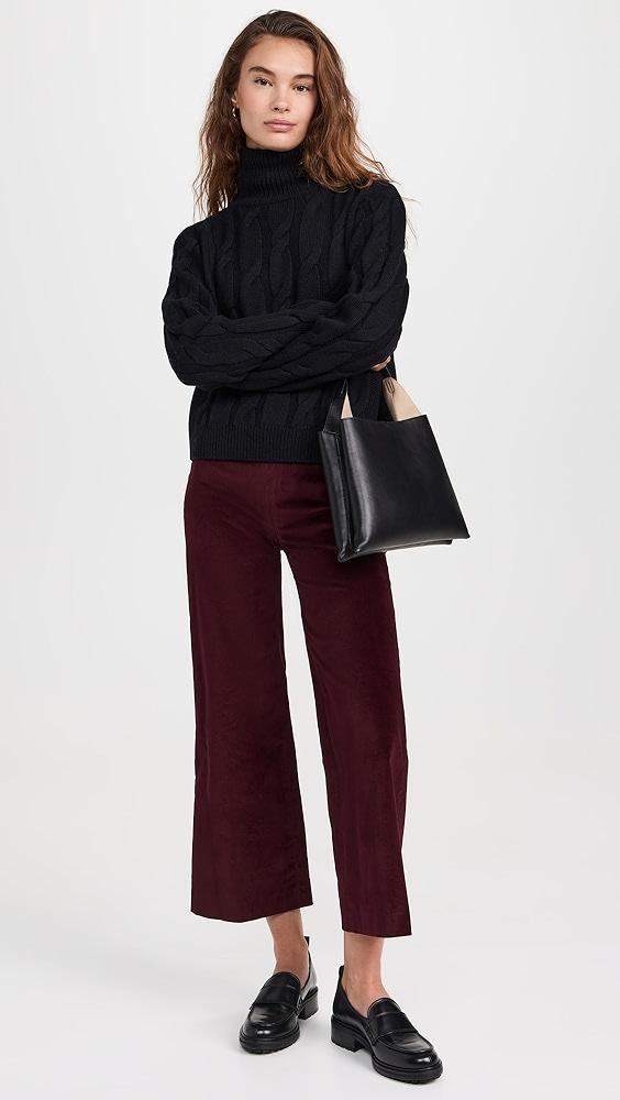 FRAME Cropped Velvet Wide Leg Trousers | Shopbop Product Image