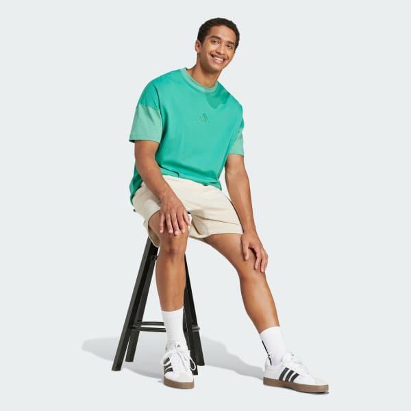 adidas ALL SZN Colorblock Tee Semi Court Green XL Mens Product Image