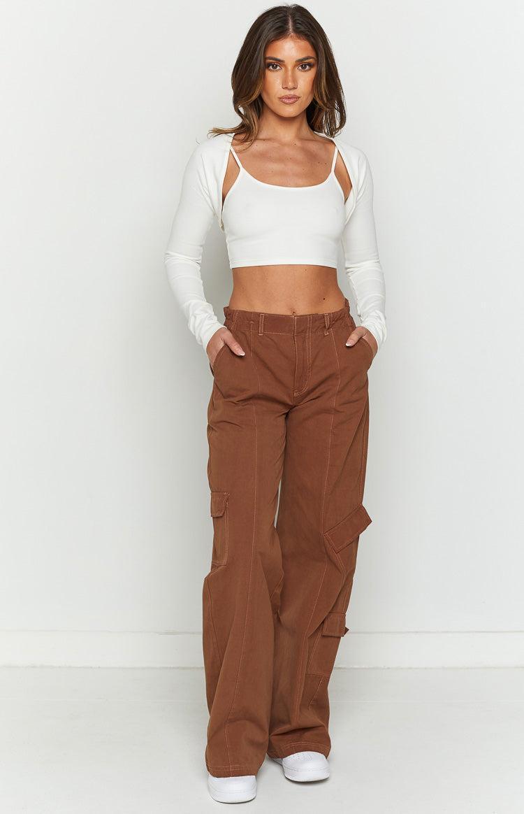 Millie Brown Low Rise Cargo Trousers Product Image