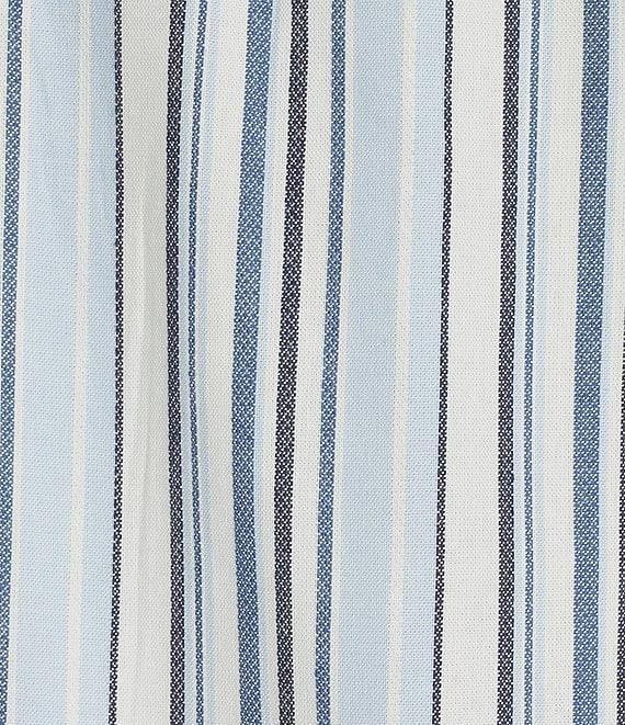 Nurture Petite Size Stripe Elbow Sleeve V-Neck Short A-Line Dress Product Image