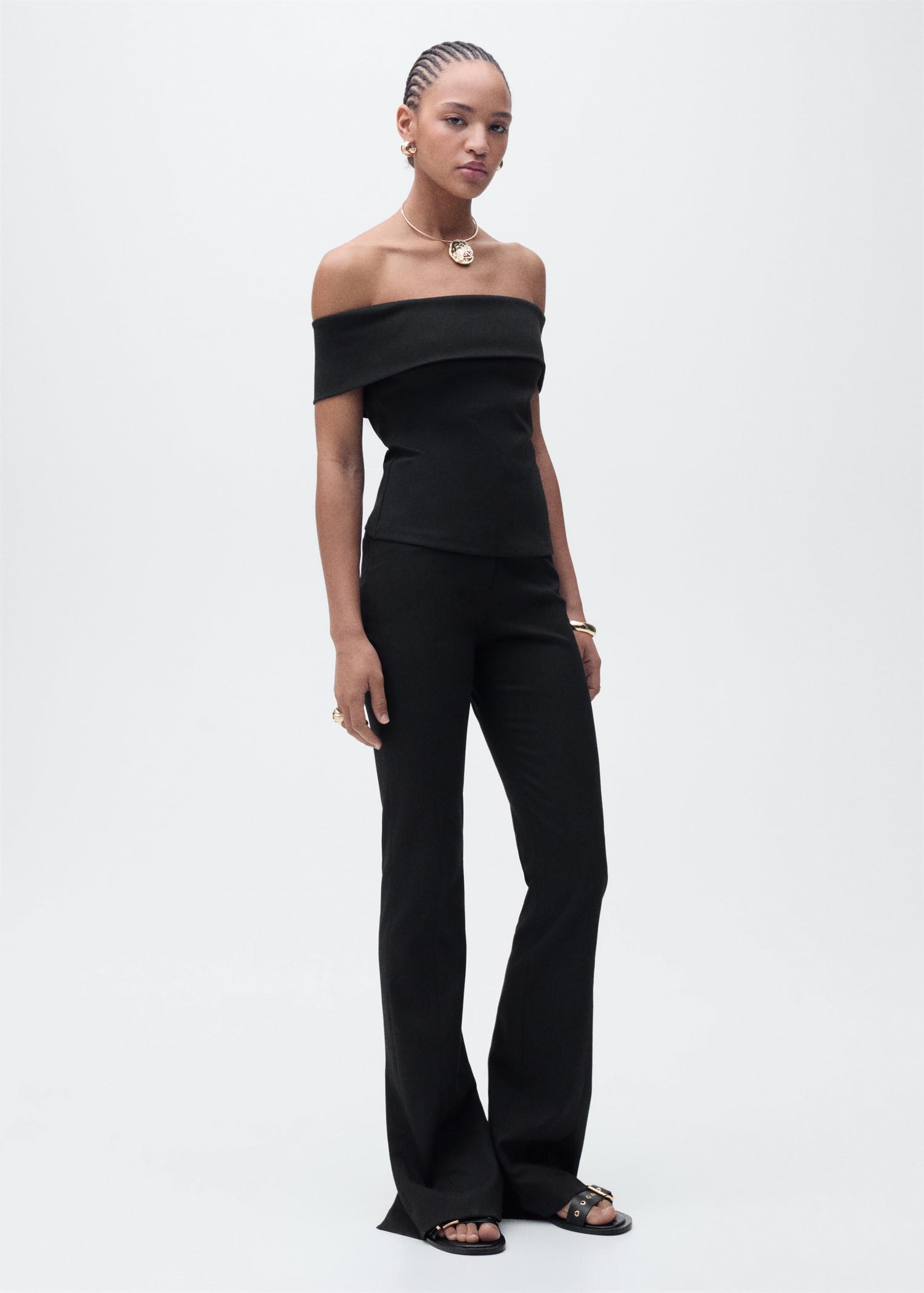 Off-shoulder top - Women | MANGO USA Product Image