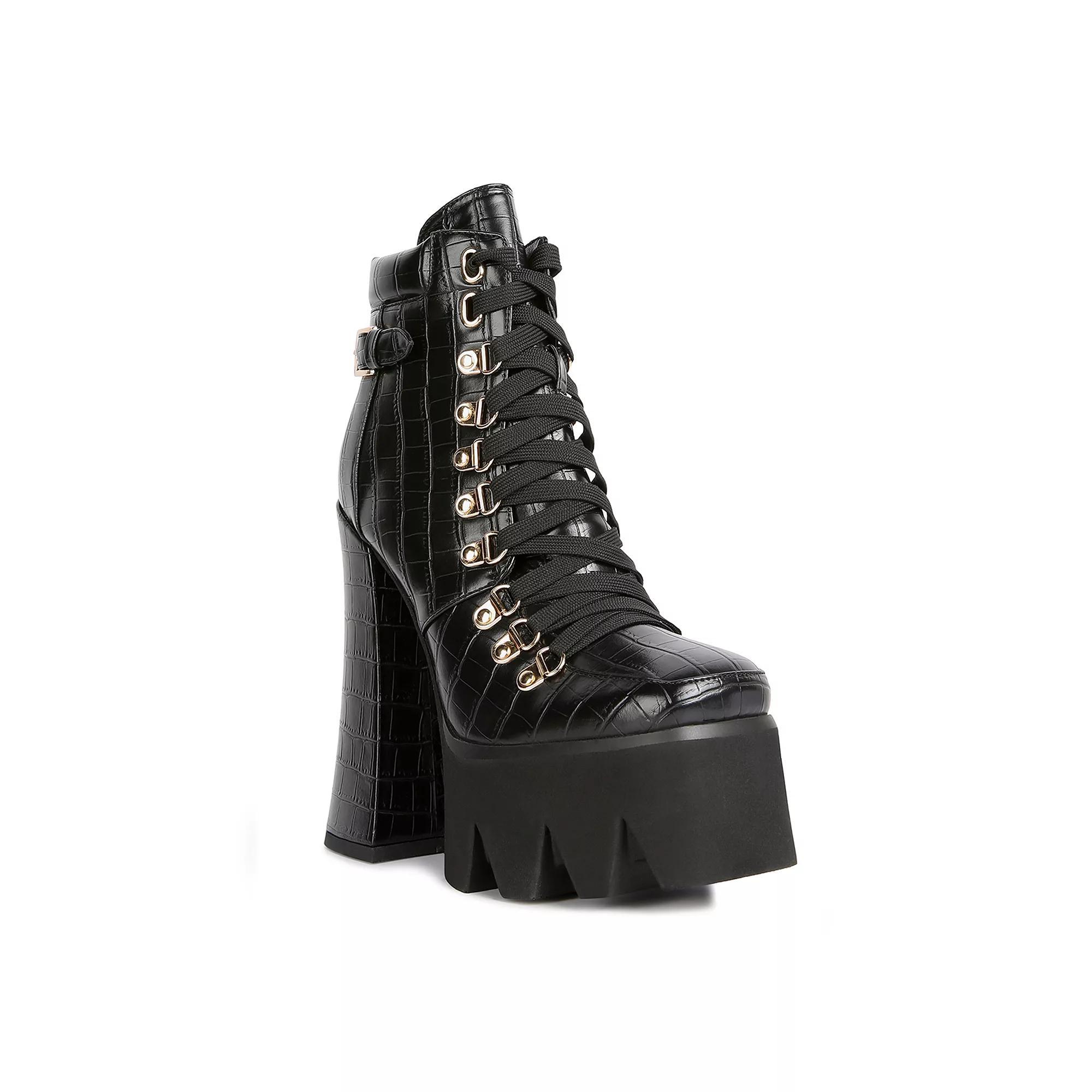 London Rag Boogie Women's Platform Ankle Boots, Size: 10, White Product Image