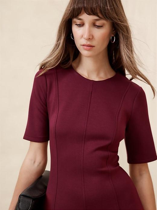 Soft Touch Scuba Seamed Midi Dress Product Image