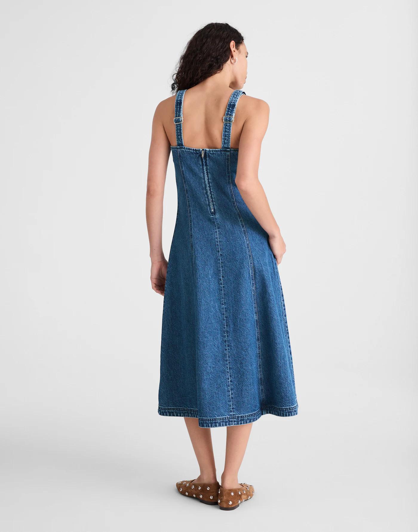 Denim Scoopneck Midi Dress Product Image