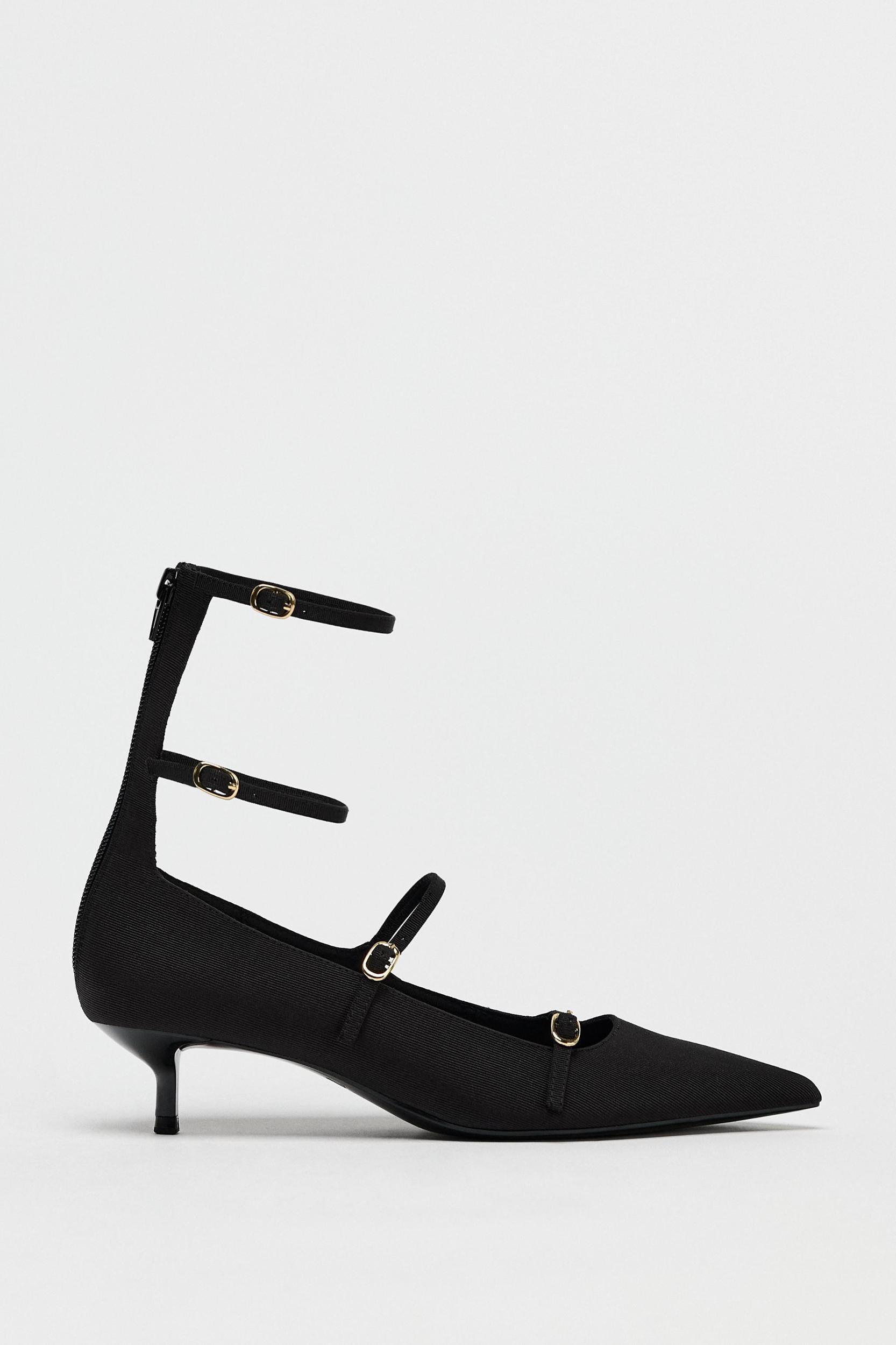 KITTEN HEEL STRAPPY SHOES Product Image