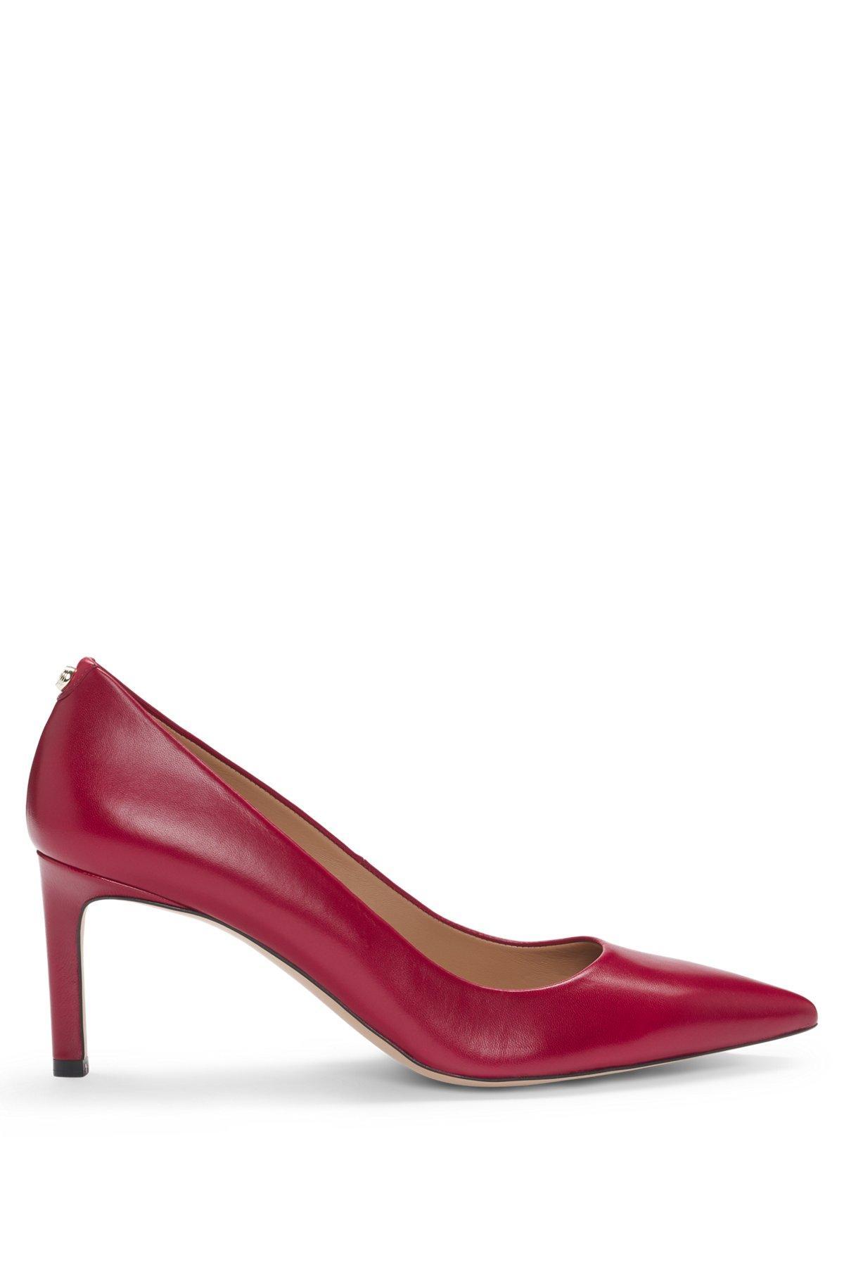 BOSS - Heeled pumps in nappa leather - Dark Red Product Image