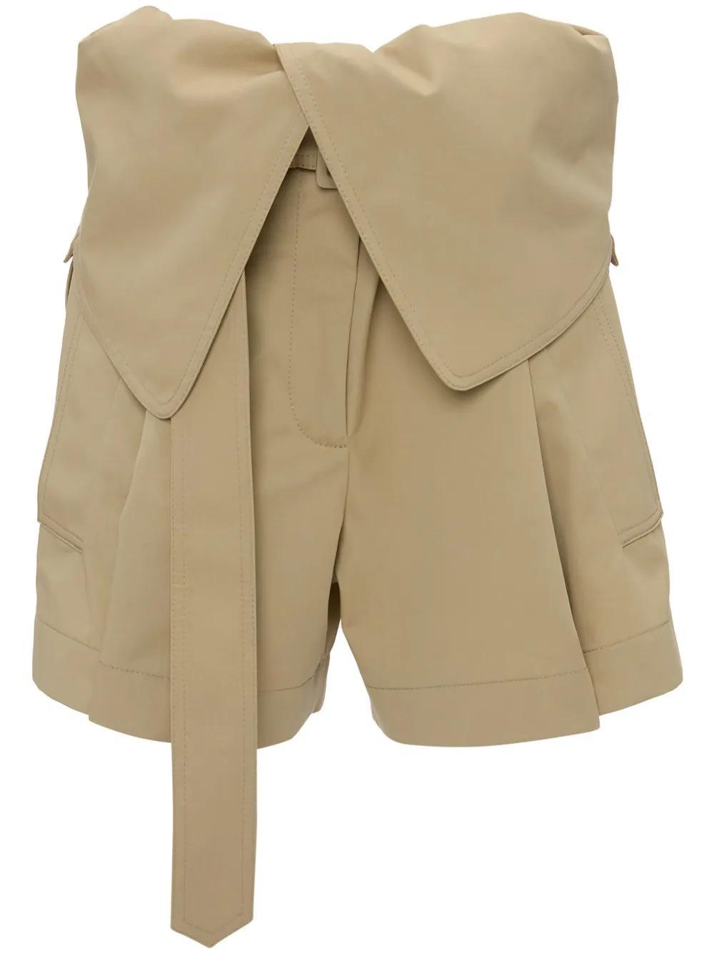JW ANDERSON Fold Over Trench Shorts In Neutrals Product Image