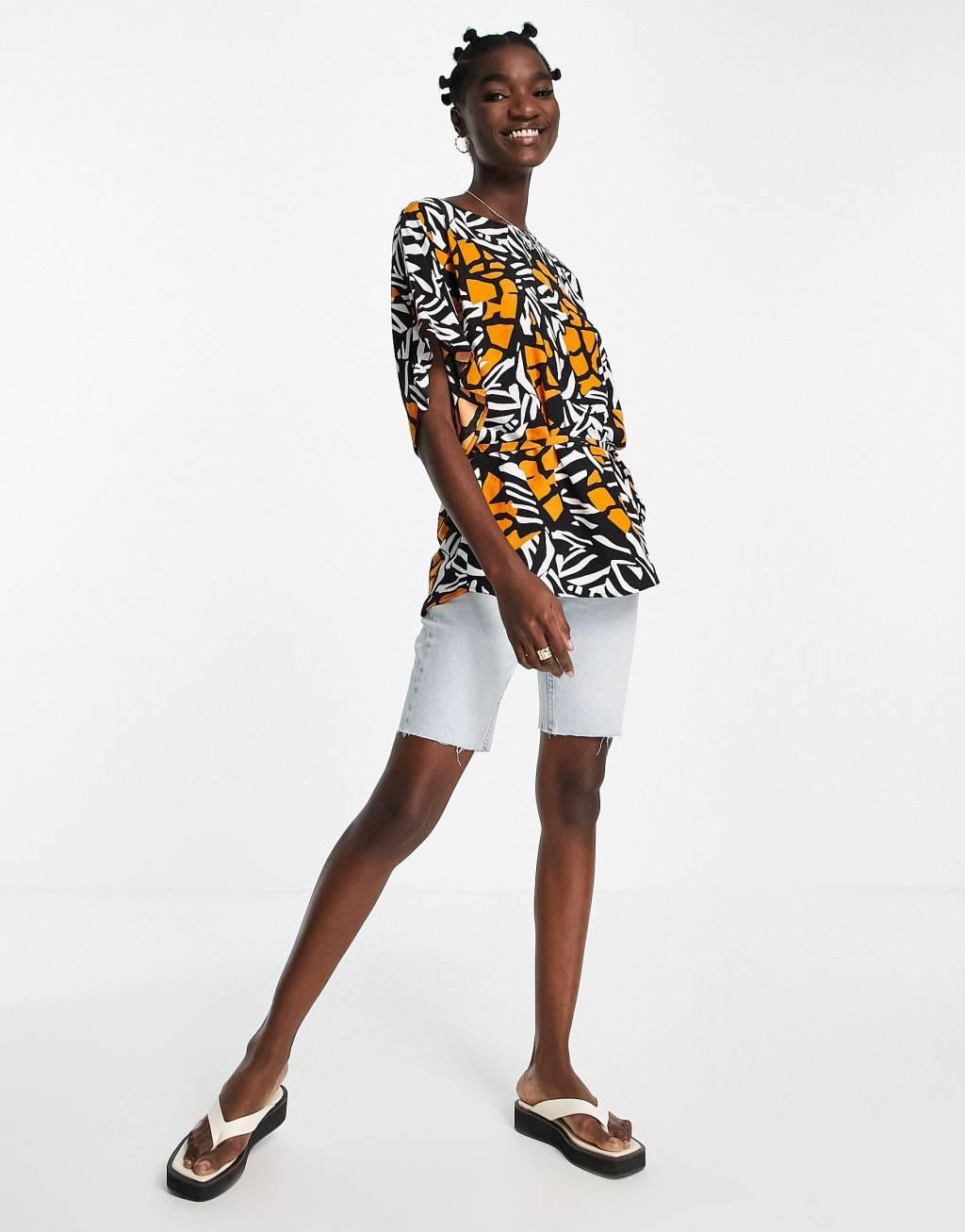 French Connection afara drape belted top Product Image