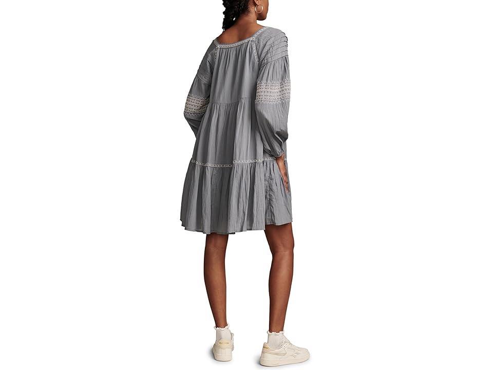Lucky Brand Embroidered Tiered Long Sleeve Mini Women's Dress Product Image