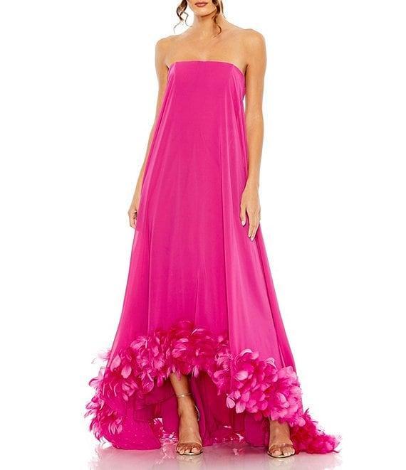 Mac Duggal Strapless Flare Feather Hem Gown Product Image