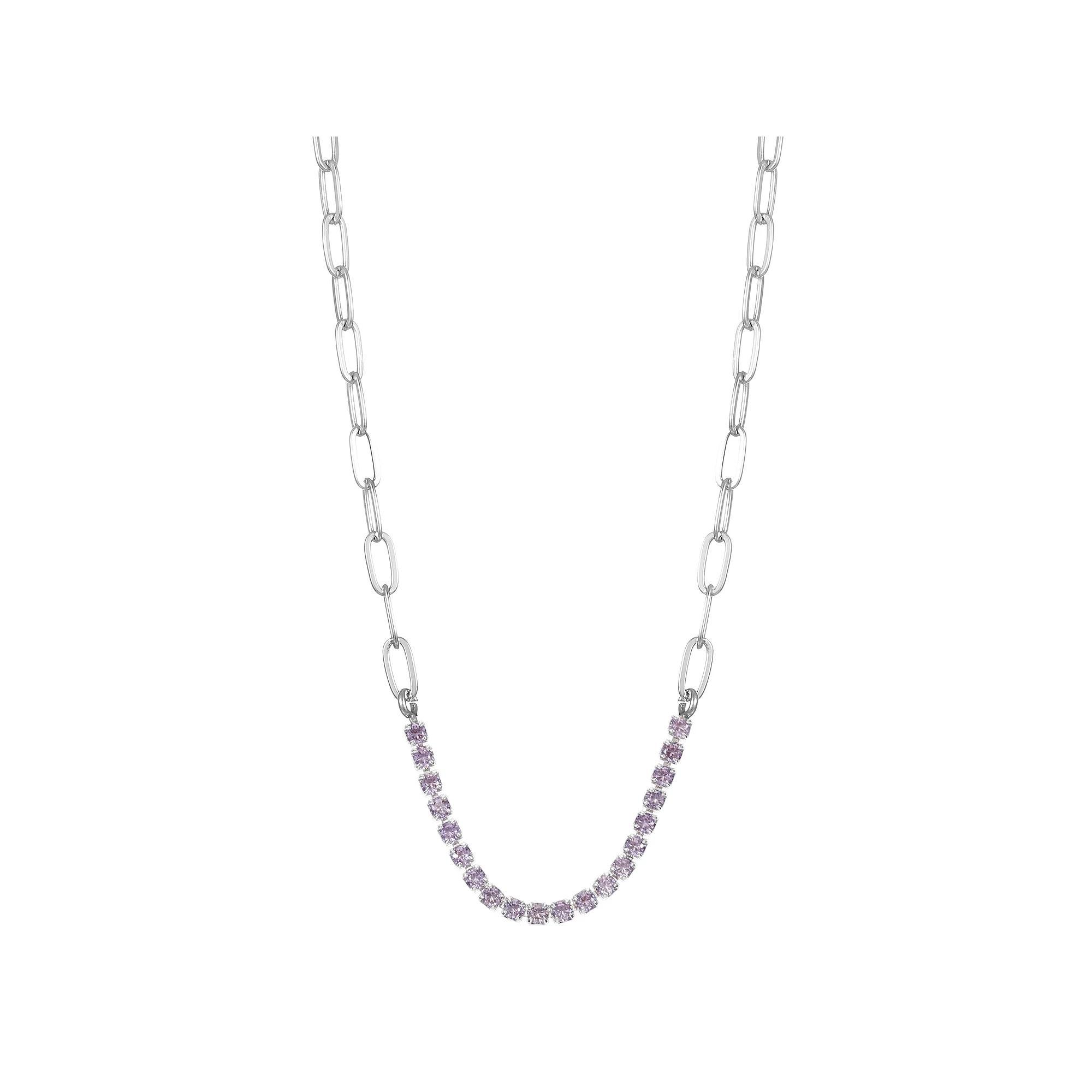 City Luxe Crystal Birthstone Collar Necklace, Women's, Size: 18-20" ADJ, June Silver Tone Product Image