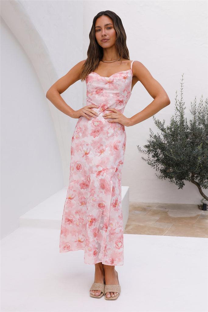 Whispering Shadow Maxi Dress Pink Product Image