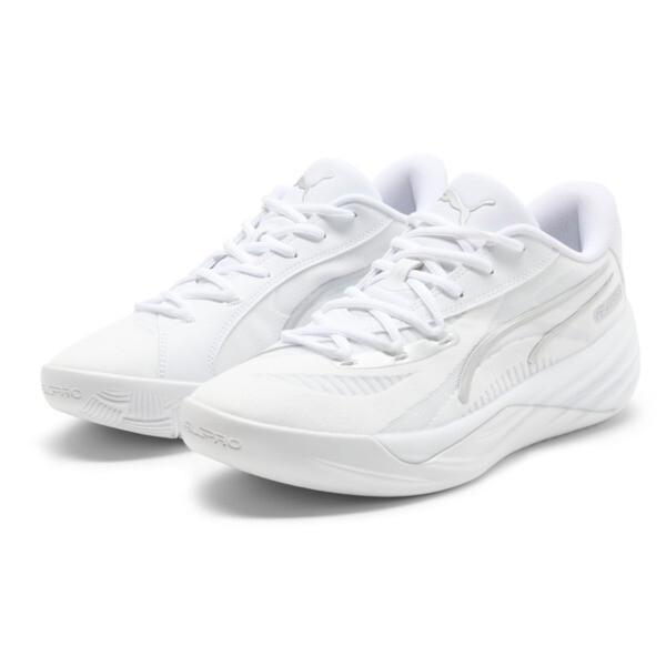 PUMA All-Pro NITROâ¢ Men's Basketball Shoes in White/Silver Product Image